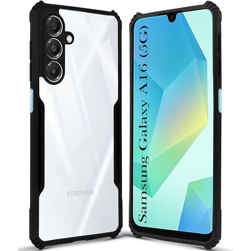 Image of Jkobi Back Cover Case for Samsung Galaxy A16 5G (Shockproof with Polycarbonate Clear Panel | Professional Black)