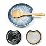 Leisuremix Löffelablage Keramik, Kochlöffelablage verschiedene Farben Spoon Rest 11.4 x 13.2cm Blau