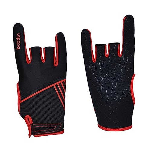 OSOLADY 1Pair Professional Slip Silicone Bowling Gloves Elastic Breathable Sports Gloves for XL Red Color for Enhanced Grip Comfort Bowling Activities