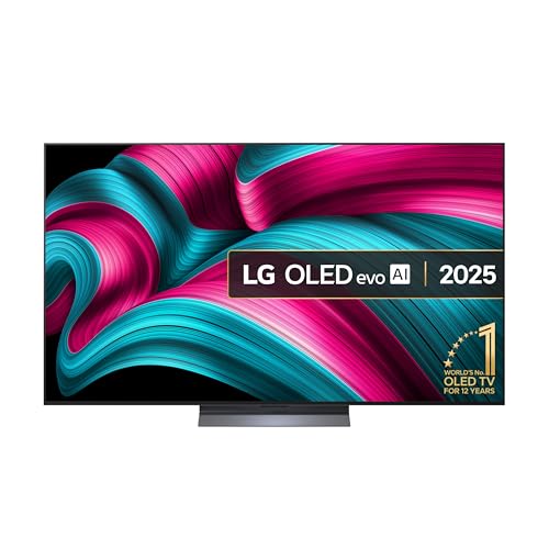 LG OLED65C55LA 65-Inch OLEDevo AI 4K UHD Smart TV, (α9 AI Processor Gen7, Dolby Atmos, Freeview Play and Amazon Alexa, 120Hz) [Model 2025]