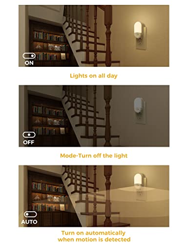 L Lohas Led Motion Sensor Night Light, 2Pack, Motion Activated Night Light, Night Lights Plug Into Wall Motion Sensor, 3000K Warm White, Adjustable Brightness 30/60Lm, For Kids Adults Bathroom Bedroom thumb #3