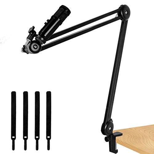 Heavy Duty Microphone Stand Adjustable Suspension Boom Scissor Mic Arm Stand for Blue Yeti Mic,Radio Broadcasting,Studio Recording,Streaming,Voice-Over Sound Studio