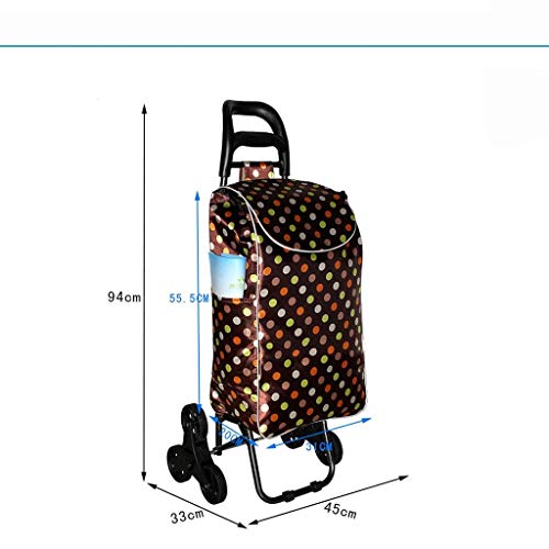 RMXMY Carro de la Compra Plegable, Escalera de 6 Ruedas para Escalar el Carro de la Compra Carrito de la Compra Remolque de Equipaje Plegable portátil Marco de Acero Inoxidable (Color : B)