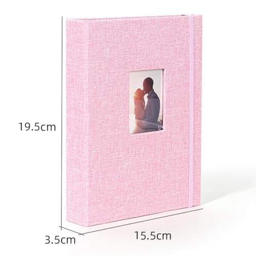 Ausi Fotoalbum, Leinen-Bilderbuch mit 208 Taschen, 3 Zoll, für Hochzeit, Familie, Jahrestag, Urlaub (Pink)