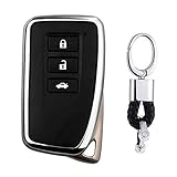Plateado Funda de TPU Suave para Llave + Llavero para Coche Lexus IS ES GS LS NX RS GX LX RC LC RX 2/3/4-Buttons
