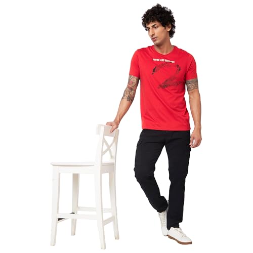 Image of Spykar Men's Solid Slim Fit T-Shirt