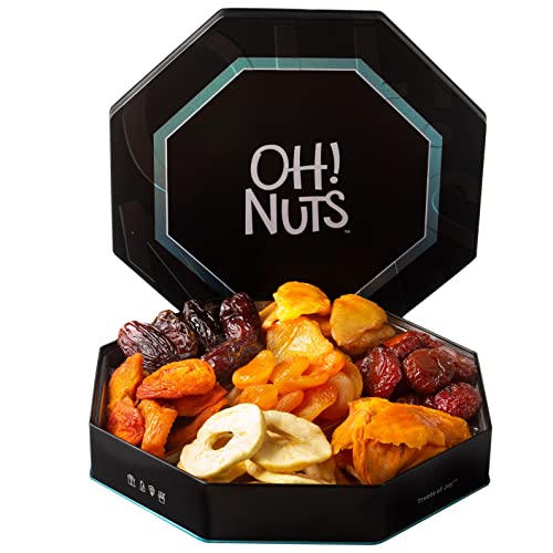 Oh! Nuts 7 Variety Dried Fruit Gift Tin Box - Gourmet Arrangement Platter - Healthy Food Snack Box For Birthday, Anniversary, Corporate - Gift For Women & Men (Dried Fruits) #TOP4