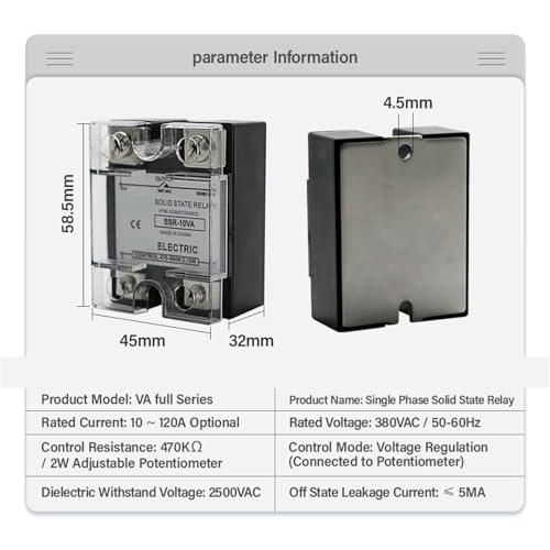 Relais SSR pour régulateur température PID commande chauffage AC 380V - 3