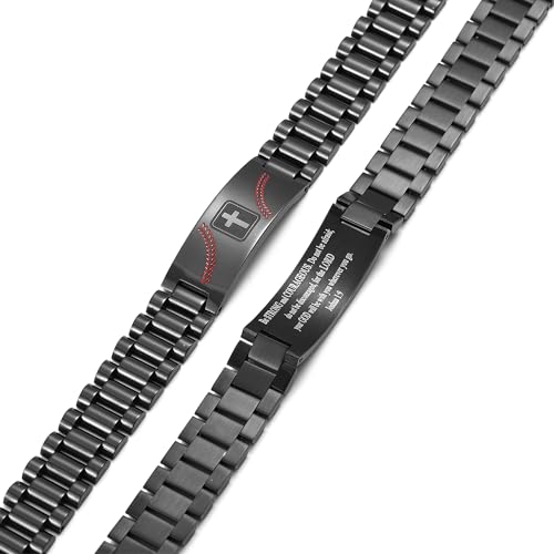 Baseball Gifts for Men Boys Coach Team Kids Player Baseball Bracelet Party Favors Accessories Religious Christian Bible Adjustable Stainless Steel Jewelry Gifts4