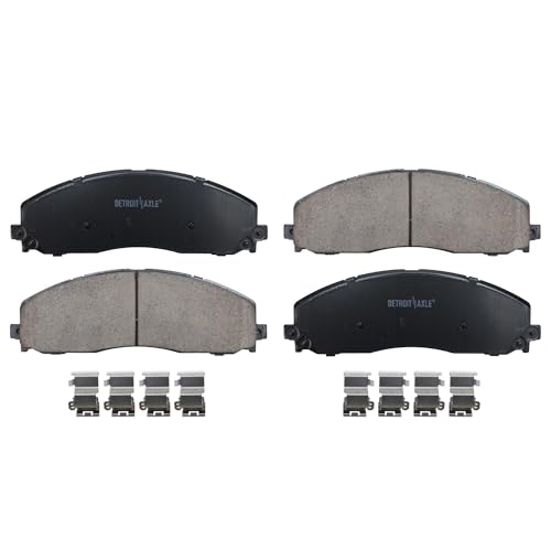 Image of Detroit Axle - RWD Front Brake Kit for Ford 2012-2022 F-250 2013-2022 F-350 Super Duty Drilled and Slotted Brakes Rotors Ceramic Brake Pads 2014 2015 2016 2017 2018 2019 2020 2021: 14.29 inch inch Rotor