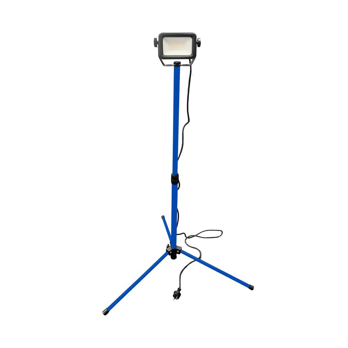 as - Schwabe Optiline reflektor roboczy LED, 30 W, 3600 lumenów, ze statywem, regulacja wysokości 0,8-1,34 m, przewód przyłączeniowy 2 m, obudowa stalowa IP65, wytrzymała i trwała, 4000 K, neutralna