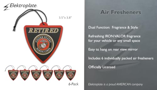 Image of Elektroplate Retired US Marine Corps Car Air Freshener 6-Pack