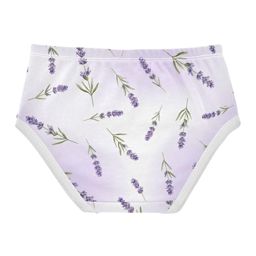 Toddler Underwear Floral 2t Cotton Panties Little Girl Aesthetic Kids Briefs Undies Lavender Flowers Leaves Purple2