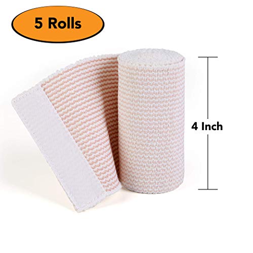 Hospora Thick Latex-Free Compression Cotton Elastic Bandage (4 inches, 5 Rolls) - Image 4