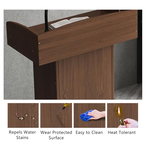 Podio de madera estable para evitar caídas de notas en discursos y eventos 8