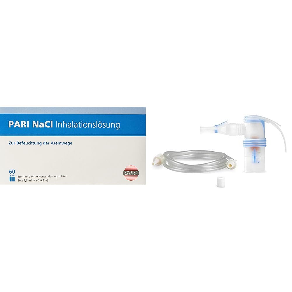 PARI NaCl Inhalationslösung, 2 x 60 Stück | 2er Pack & 023G3510 COMPACT2 Year Pack, 100 g