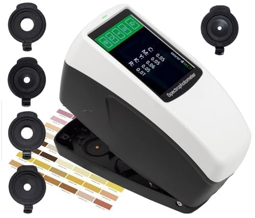 Spectrodensitometer Densitometer Spectro Density Meter with Wavelength Range 400-700nm 5 Apertures 11mm 10mm 6mm 5mm 3mm 0.02 Repeatability 10000 Items Storage Color Screen