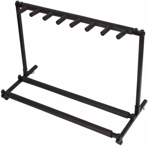 Guitar Stand Rack with Folding Design, Holds up to 7 Electric or Acoustic Guitars, Multiple Guitars Stand,Portable Black Guitar Holder,Black Guitar Display Holder for Guitar & Bass,Studio & Home (7 Holds)