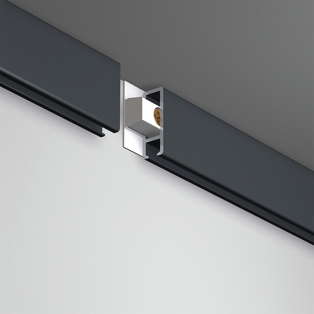 Artiteq Click Rail - Sistema di sospensione per pittura, 200 cm, nero, set completo con fili trasparenti, ganci e materiale di fissaggio, portata 30 kg p/m