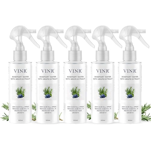 Image of VINR Rosemary Hair Spray for Hair Growth & Thickness | Infused With Vitis Vinifera | Enriched with Rice Water & Rosemary Water & Mint Scalp Strengthening | Hair Mist | Controls Hairfall, Adds Softness Pack of 5 (500 ml)