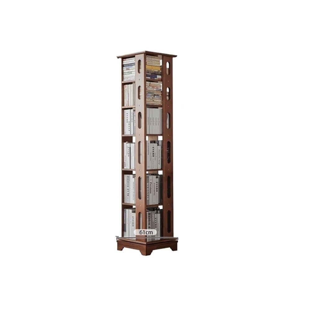 AYCDL Bookcase Solid Wood Rotating Bookshelf, 360-degree Floor Bookcase, Simple Modern Household Storage Shelf Display Shelf,size_name-Large