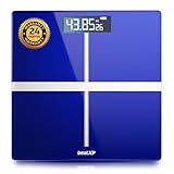 beatXP Blue Plus Digitale Badezimmer-Waage mit LCD-Panel und dickem gehärtetem Glas, elektronische Gewichtsmaschine für den menschlichen Körper