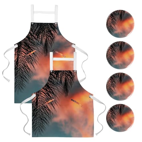 Tablier de cuisine lot de 2 pour restaurant, bar et travail