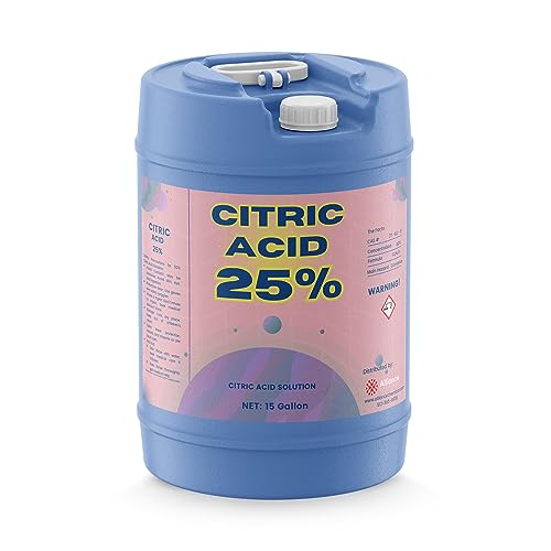 Citric Acid 25% Solution - 15 Gallon - Industrial, Commercial, Water Treatment, Cleaning, Laboratory