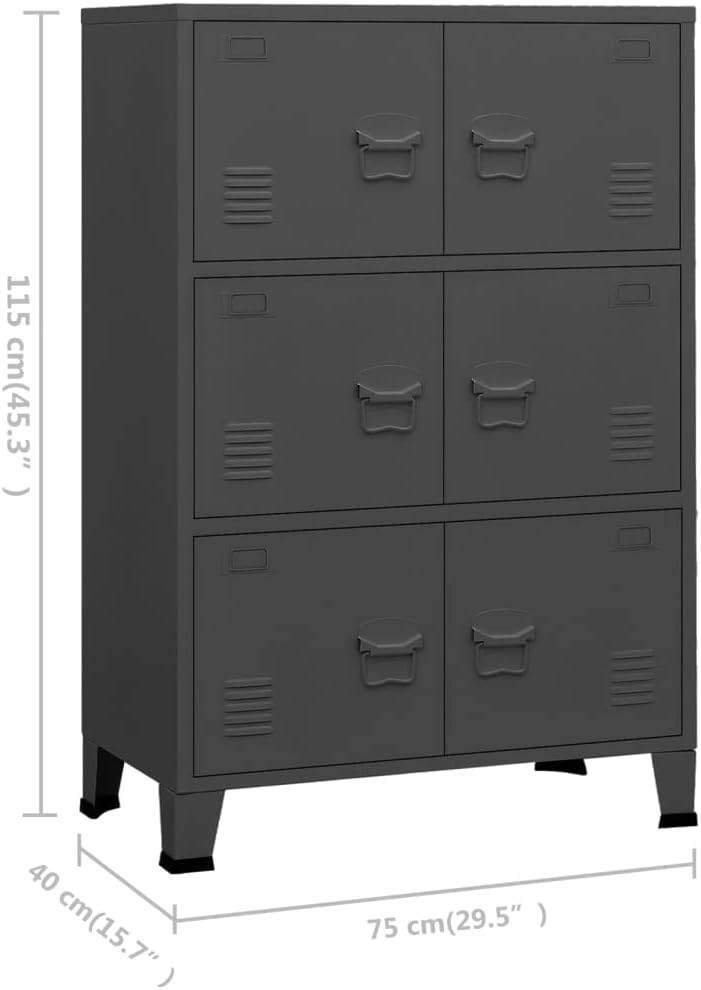 Industrial Storage Chest Anthraciteplastic storage containers with lids 29.5"x15.7"x45.3" MetalSuitable for any room in your home or office