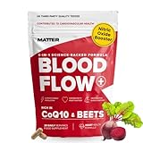 Blood Flow+ Nitric Oxide Booster Supplement - Beetroot & CoQ10 for Circulation, Heart Health & Blood Pressure Support - Beetroot for Energy & Stamina (60 Count ((Pack of 1))