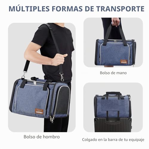 Bolsa de transporte para gatos de mezclilla resistente ENSOBO 5
