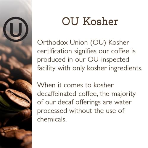 Image of Fresh Roasted Coffee, Decaf Hazelnut Flavored Drip Ground Coffee, Medium Roast, Kosher, 5 lb (80 oz)