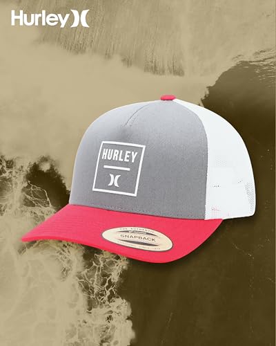 Image of Hurley Mens Trucker Hat - Flexible Quick Dry Fairway Mesh Trucker Hat for Men with Snapback Closure - Classic Mens Caps