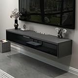 Rangement spacieux : ce centre de divertissement dispose d'une grande porte d'armoire et d'un grand espace de rangement, parfait pour organiser divers articles. Le design de la porte en verre vous permet d'ajouter des bandes LED, améliorant la beauté de votre meuble TV. Idéale pour les salons, cette pièce polyvalente allie fonctionnalité et esthétique moderne.