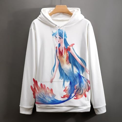 Sweat à capuche sirène UMENG pull unisexe à manches longues taille S