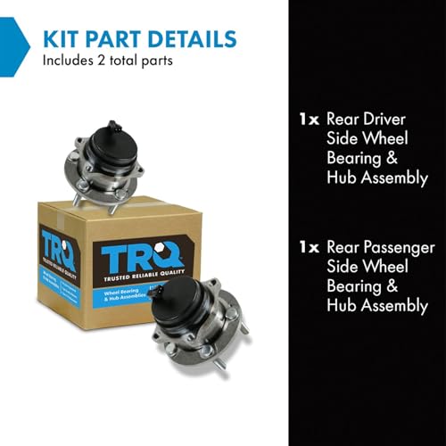 Image of TRQ Rear Left and Right Wheel Bearing and Hub Assembly Set 2 Piece Compatible with 07-20 Hyundai Santa Fe FWD 13-18 Santa Fe Sport FWD 2019 XL 07-12 Veracruz 11-15 Kia Sorento