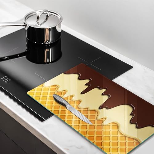 Protection plaque induction 52x30 anti-rayures en verre pour plan de cuisson Wallfluent - 3