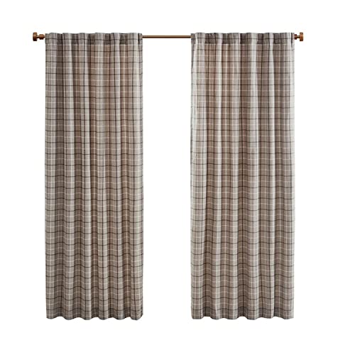 Madison Park MP40-6767 Anaheim Cabin Plaid Curtain Window, Thermal Insulated Fleece Lining, Living Room Decor Light Blocking Drape For Bedroom, 1-Single Panel Pack cover