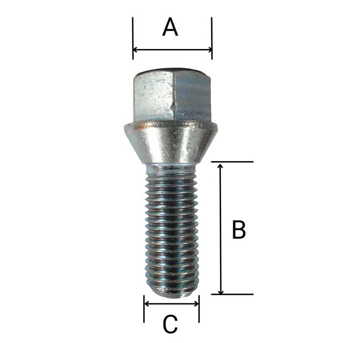Tornillo de Rueda M12x1,25 TRACER cónico de 35mm para Opel Combo D 2