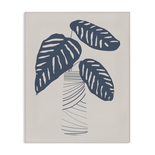 Abstract Plant Leaves Stripe, 24 x 30 Inch Canvas Wall Art