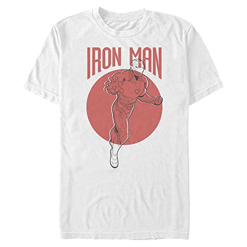 T-shirt Iron Man Marvel blanc en grande taille 5XL pour homme