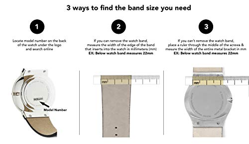 Shoptictoc Screw Fit, 22Mm Brown Genuine Leather Mens Replacement Watch Band Strap For Skagen Watches, Attaches With Screws #TOP3