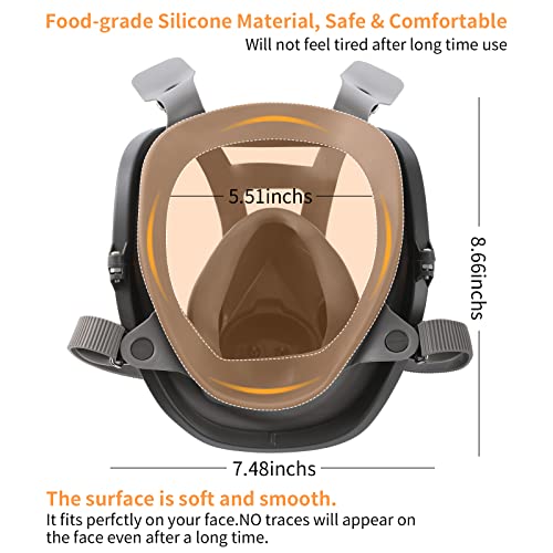 Dbyusb 19In1 Reusable Full Face Respirator Dust-Proof Face Cover,Full Face Cover,Protect Against Gas,Paint,Dust,Chemicals And Other Work Protection #TOP4