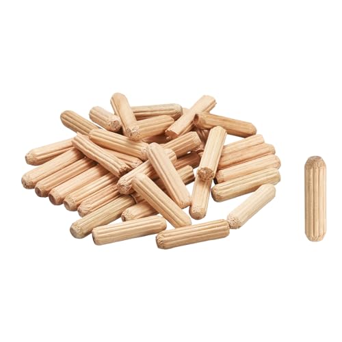 QUARKZMAN Clavijas De Madera 3/16'x 13/16' (5mm x 20mm) Barras Rectas De Clavija Clavijas Estriadas De Madera Para Manualidades Muebles DIY Dura Contenido 120
