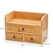 Nicunom Bamboo Desk Organizer, 3-Tier Bamboo Tabletop Storage Organization Multifunctional Desktop Organizer with Drawers for Home Office Toiletries Supplies Vanity