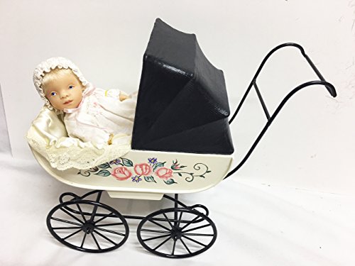 Muñeca bebé silicona 6 pulgadas con cochecito miniatura 1