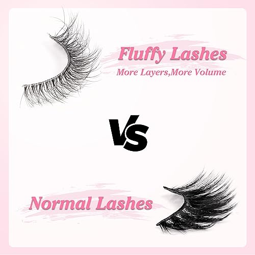 Parriparri Cat Eye Lashes Fluffy Wispy Eyelashes Natural Look 7 works False Eyelashes with Clear Band Soft Fake Lashes Mink - Image 3