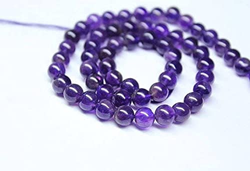 Améthyste naturelle véritable 6mm, fil de perles lisses pour réparer et personnaliser bijoux