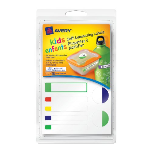 Avery Self-Laminating Labels for Kids' Gear, Assorted, Pack of 48 (41425)