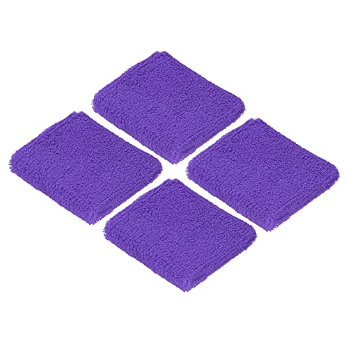 PATIKIL Sports Wristbands 8x8cm, 4 Pack Cotton Terry Cloth Absorbent Sweatbands for Tennis Basketball Working Out Athletic Running, Purple